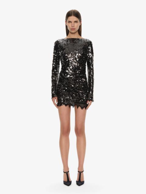Opaline Sequin Long Sleeve Mini Dress