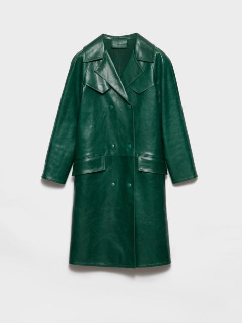 Prada Double-breasted leather coat