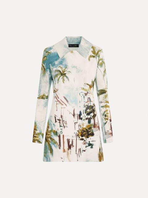 Oscar de la Renta DOMINICAN LANDSCAPE COTTON POPLIN COAT