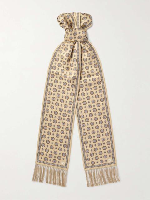Tasselled Printed Silk-Twill Scarf
