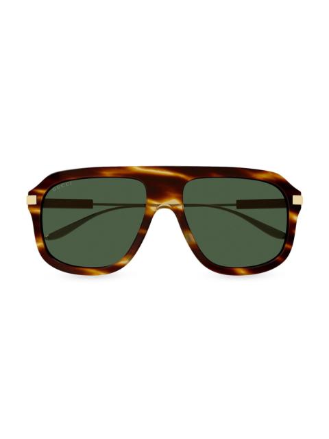 GUCCI Back To Web Pilot Recycled Acetate & Metal Sunglasses