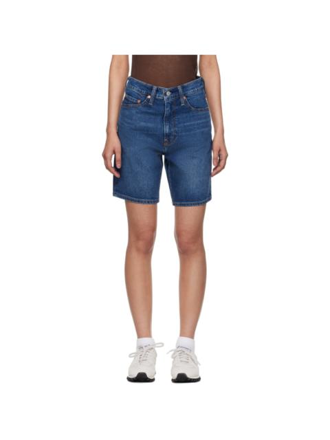 Blue Ribcage Bermuda Denim Shorts