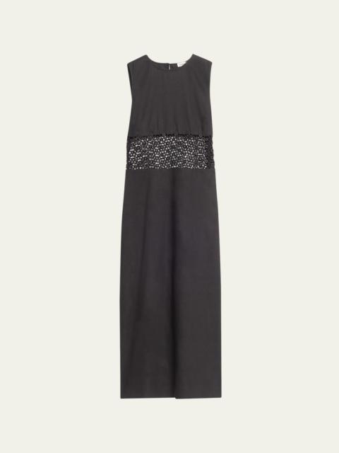 Ginza Embroidered Cutout Midi Dress