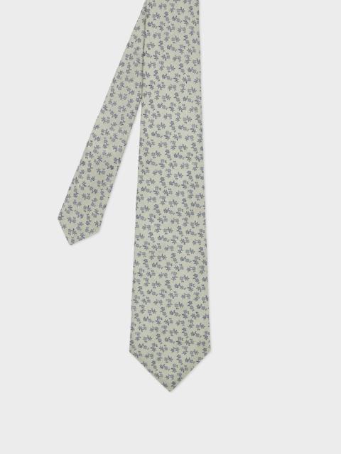 Paul Smith Pale Green Silk Floral Tie