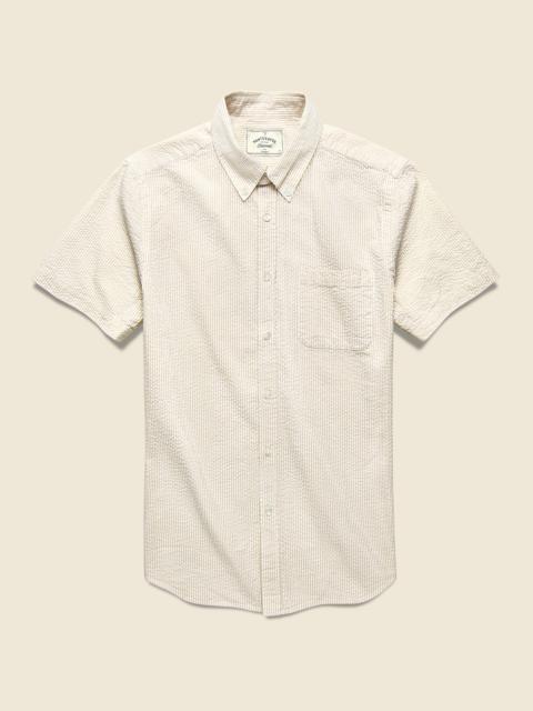 Portuguese Flannel Striped Atlantico Seersucker Shirt - Sand