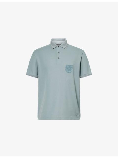 EMPORIO ARMANI College Logo-Embroidered Cotton Polo Shirt