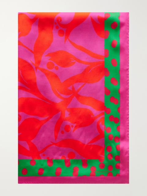 Dries Van Noten Polka-dot Printed Twill Scarf