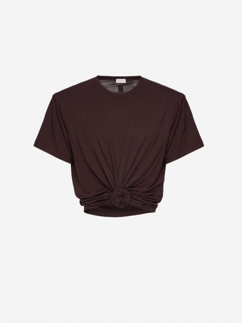 Knotted t-shirt in brown