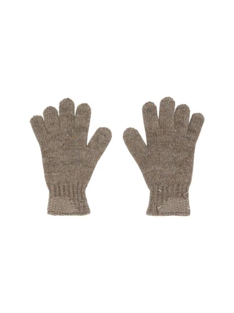 Maison Margiela Taupe Knit Gloves