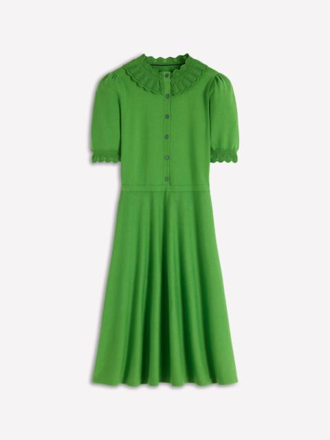 BODEN Melina Ruffle Knitted Dress-Paradise Green