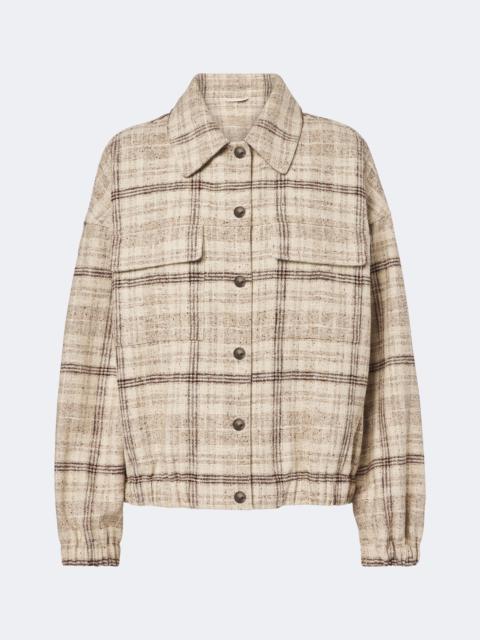 Brunello Cucinelli Checked cotton, silk, and hemp-blend jacket