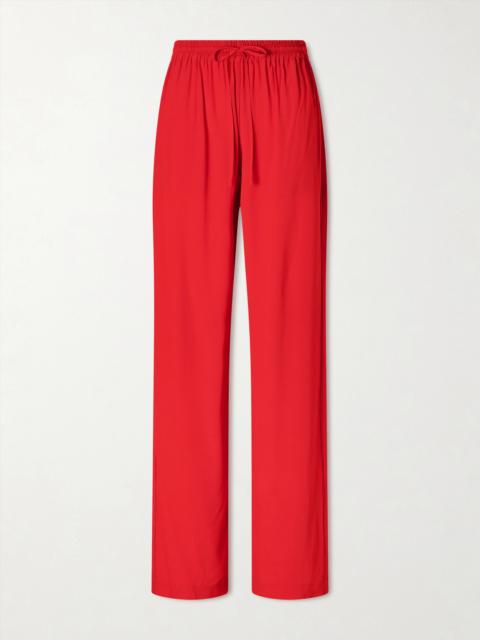 SHARON WAUCHOB Tuileries Satin-trimmed Silk-tulle Straight-leg Pants