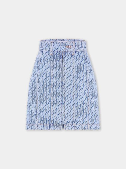 rabanne MONOGRAM DENIM SKIRT