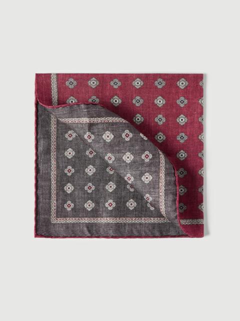 Brunello Cucinelli Silk pocket square with medallion design