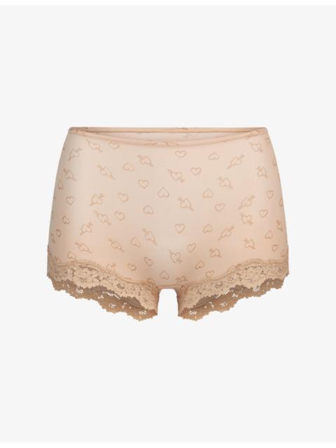 SKIMS Fits Everybody Lace-Trim Jersey Boy Shorts