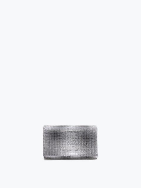RENE CAOVILLA Aida Blue Clutch With All-Over Crystals