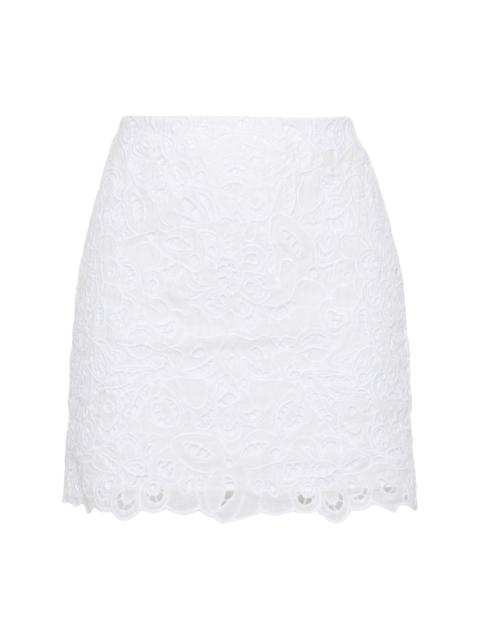 cut-out cotton miniskirt