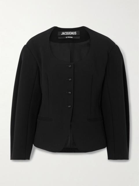 JACQUEMUS Ovalo crepe jacket Black