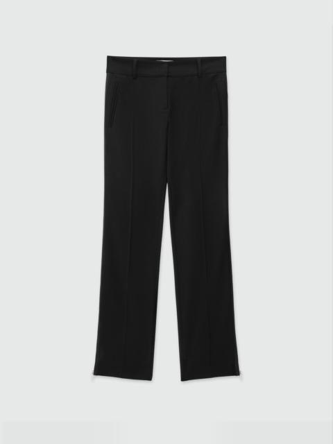 Black blended wool pants with zipper