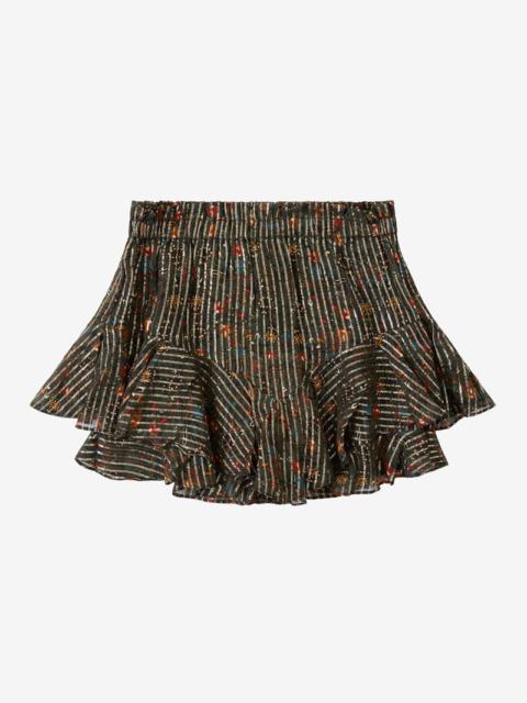 Isabel Marant ABORELI PRINTED SILK SHORTS