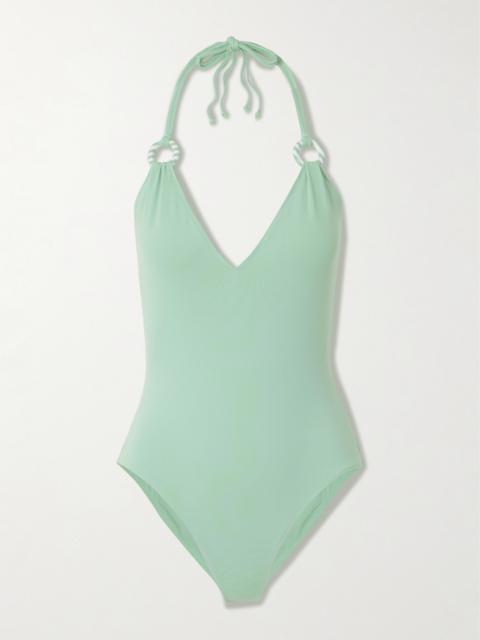 MARYSIA Doheny Embellished Halterneck Swimsuit