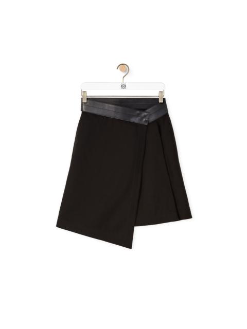 Loewe Wrap mini skirt in cotton and linen