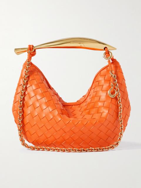 Bottega Veneta Sardine With Chain Small Intrecciato Leather Tote