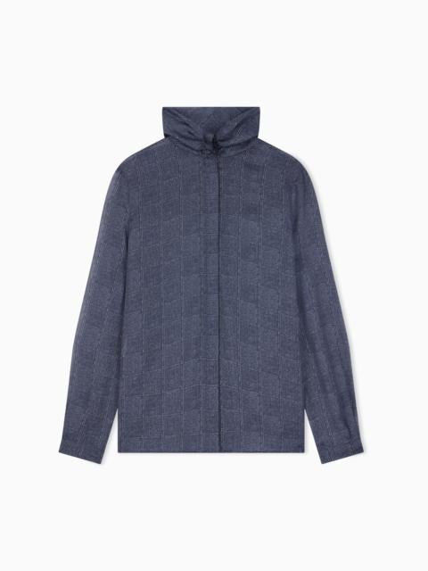 EMPORIO ARMANI PRINTED SATIN SHIRT SIGNATURE CAPSULE