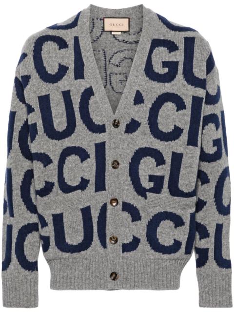 GUCCI logo-intarsia wool cardigan