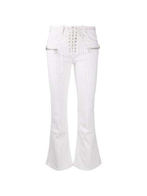 Unravel striped flared trousers