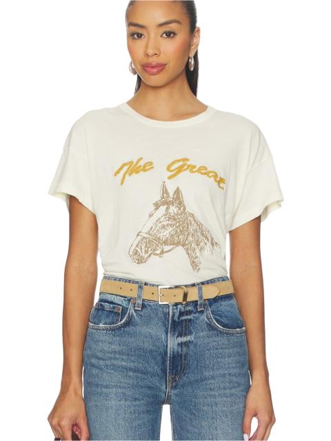 THE GREAT. The Boxy Crew With Horse Embroidery