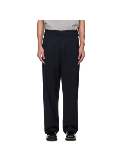 Nanamica Navy Seamless Pleat Trousers