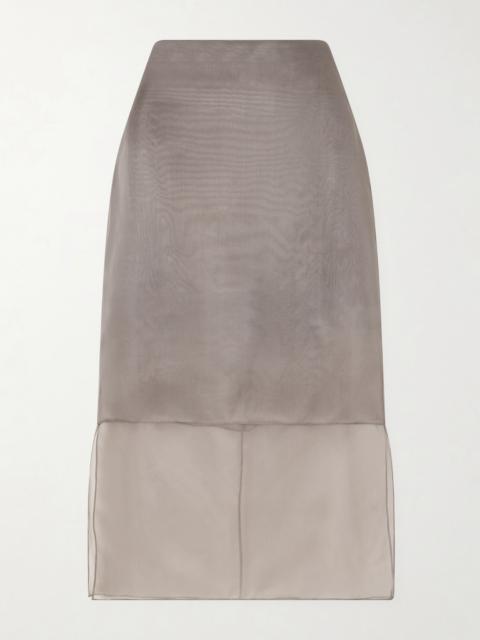 BRANDON MAXWELL The Brett Silk-organza Midi Skirt