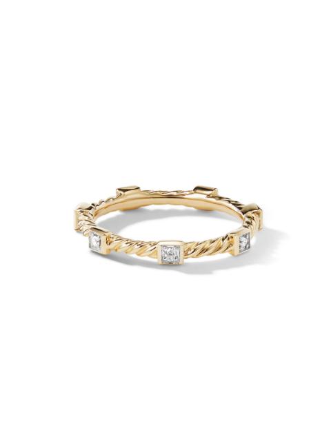 DAVID YURMAN Women's Cable Collectibles Stations Stack Ring in 18K Yellow Gold - Gold