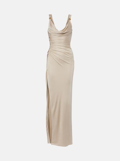 VERSACE Medusa ruched jersey gown