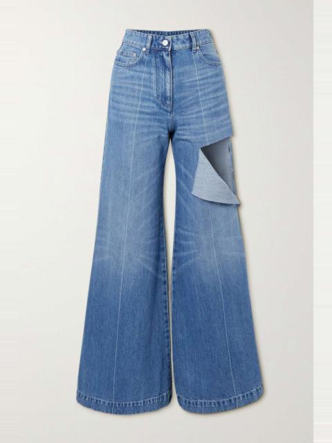 PETER DO Distressed high-rise wide-leg jeans