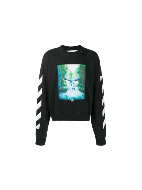 Off-White OFF-WHITE Waterfall Print Crewneck Sweatshirt Black