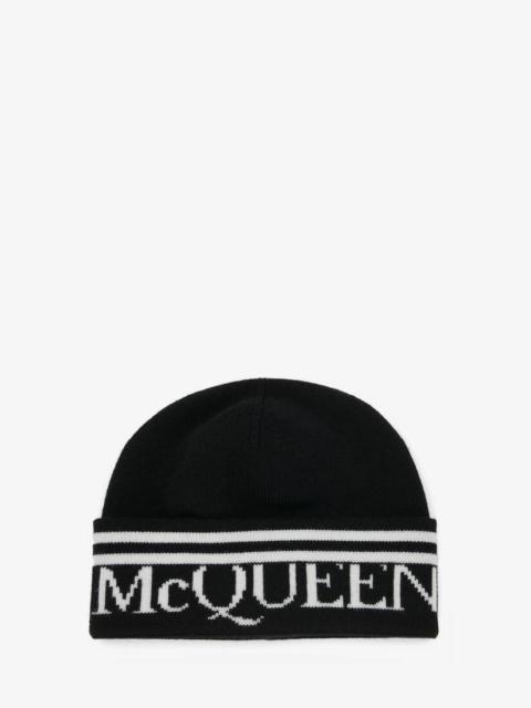 Alexander McQueen Women's McQueen Knit Beanie in Black/ivory