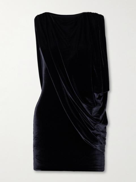 MAYGEL CORONEL Ricaurte Draped Stretch-velvet Mini Dress