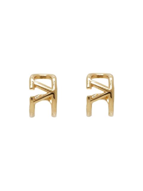 Valentino Gold Mini VLogo Signature Earrings