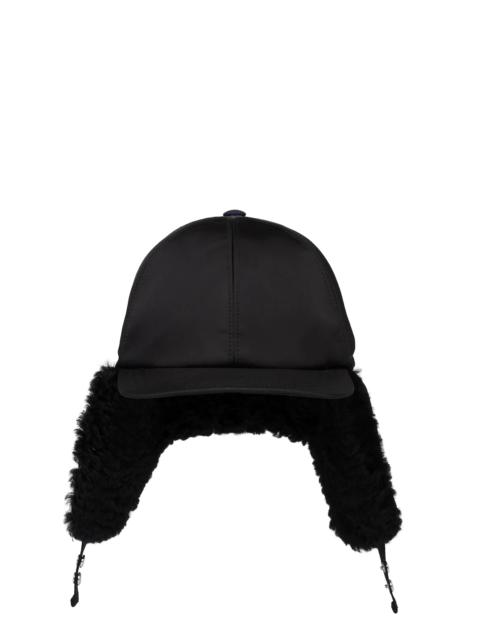 Prada Fur-trimmed Nylon Hat