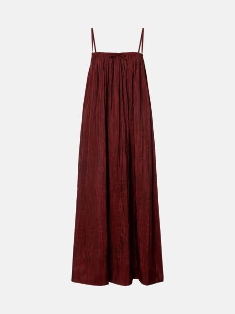 SAINT LAURENT Gathered taffeta midi dress