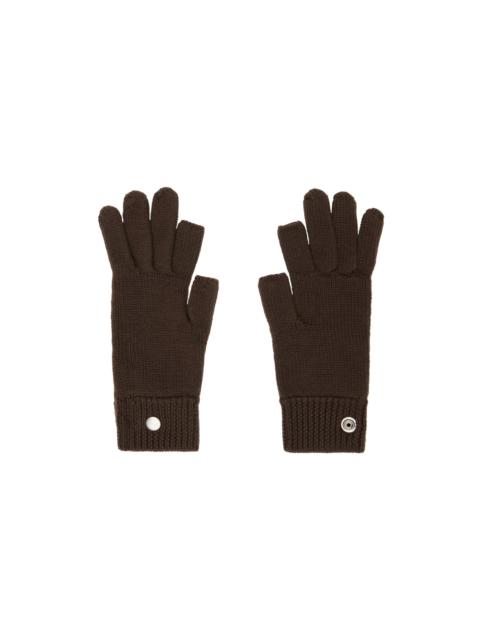 Rick Owens Brown Touchscreen Gloves