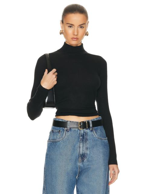 Base Layer Rib Turtleneck Top