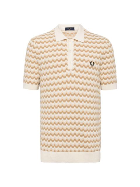 Fred Perry Boucle Jacquard Knitted Poly Shirt