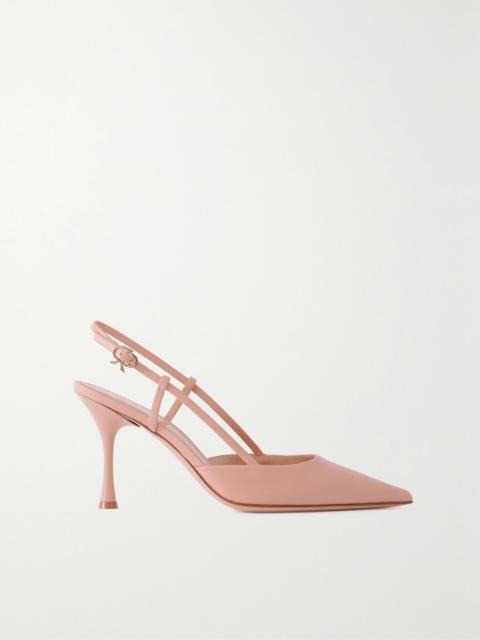 Gianvito Rossi Ascent 85 leather slingback pumps Neutral