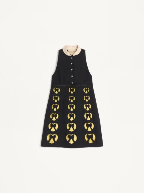 Valentino EMBROIDERED CREPE COUTURE SHORT DRESS