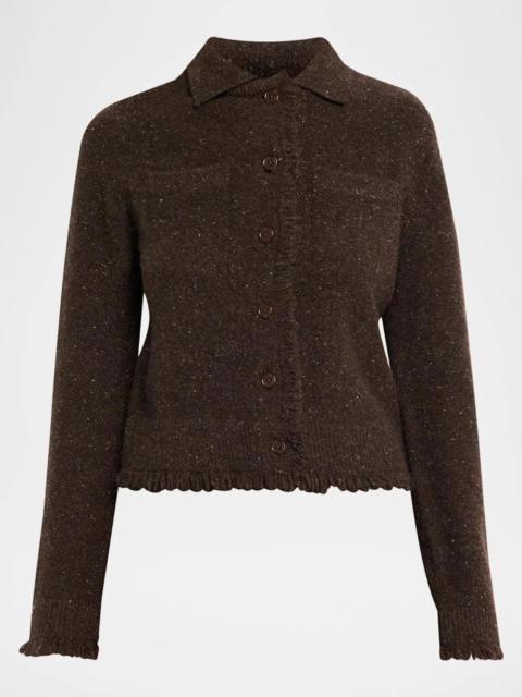 Rails Donegal-Style Cashmere Button-Front Cardigan