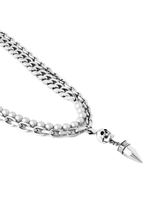 Alexander McQueen PEARL AND SKULL STUD NECKLACE