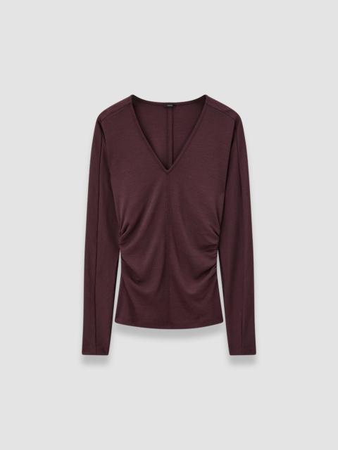 JOSEPH Wool Jersey V Neck Top